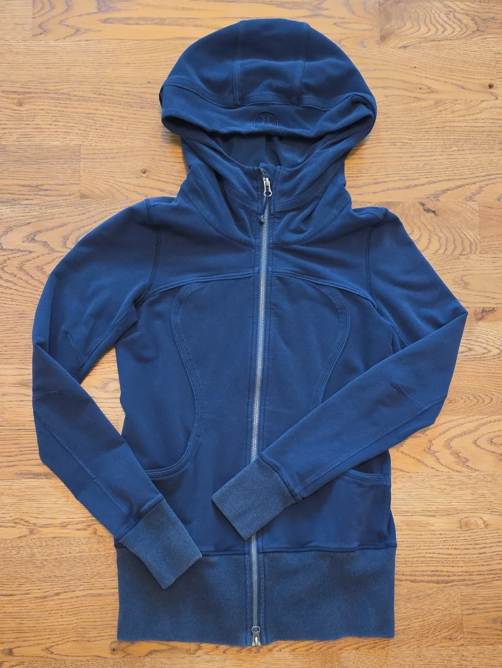 Navy Zip-Up Hooded Sweatshirt